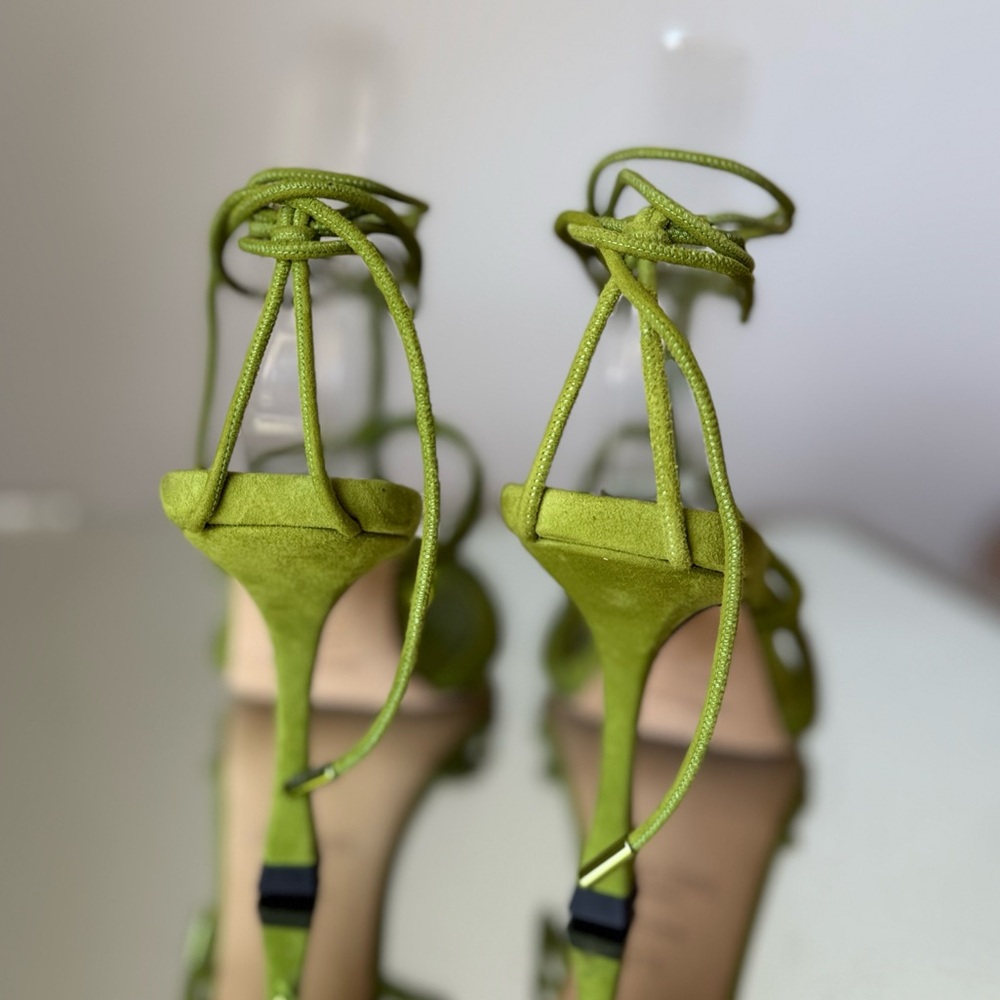 New JIMMY CHOO Jemma 90 embellished suede sandals $1,125 37.5 - Picture 9 of 14